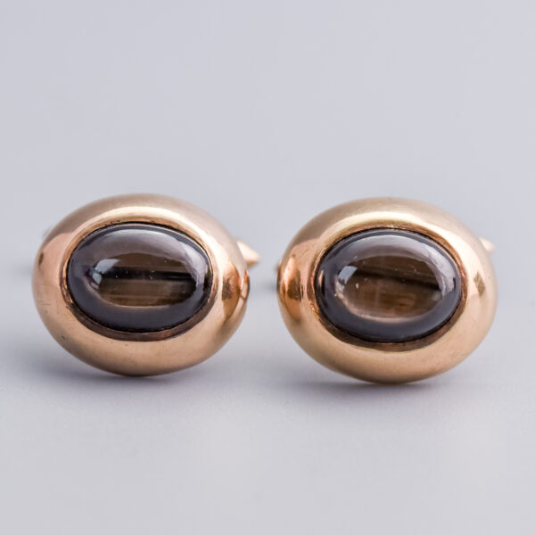 9ct Gold Grey Star Sapphire Cufflinks