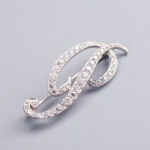 18ct White Gold Diamond 'P' Initial Brooch