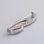 18ct White Gold Diamond 'P' Initial Brooch