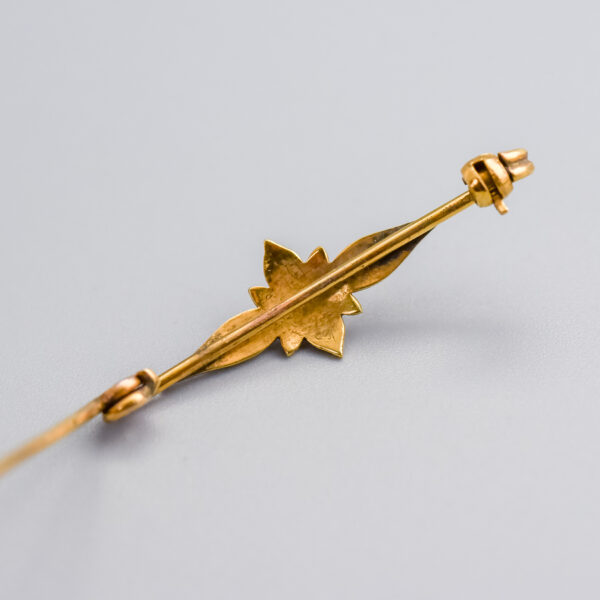 9ct Gold Victorian Starburst Seed Pearl Brooch - Image 4