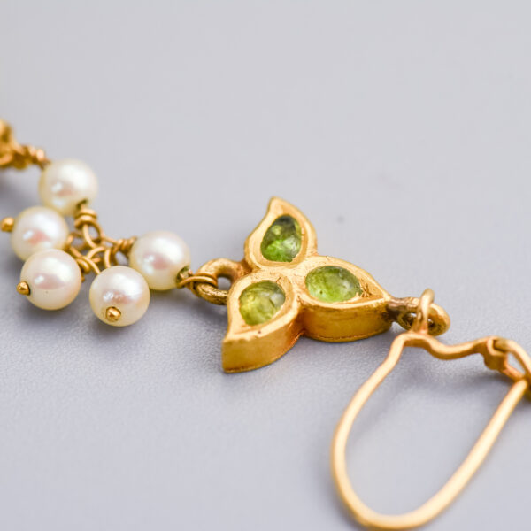 18ct Gold Antique Multi-Gemstone Cluster Drop Earrings - Image 4