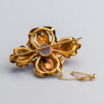 18ct Gold Victorian Pearl & Emerald Brooch