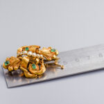 18ct Gold Victorian Pearl & Emerald Brooch