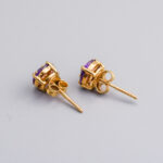 9ct Gold Amethyst Cluster Earrings