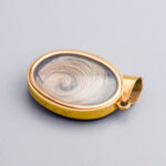 18ct Gold Victorian Onyx & Seed Pearl Mourning Pendant