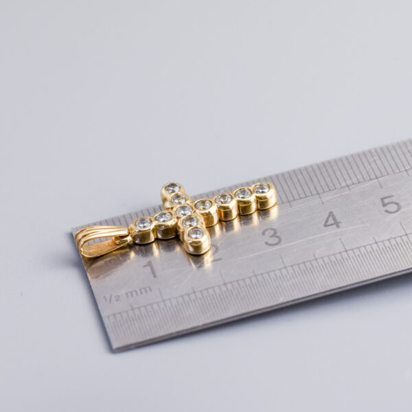 9ct Gold CZ Cross Pendant - Image 5