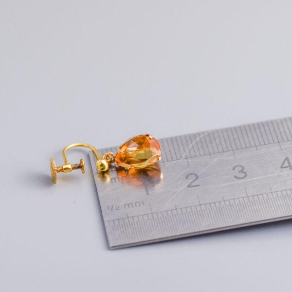 9ct Gold Dangly Citrine Earrings - Image 5