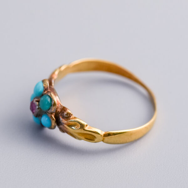 18ct Gold Georgian Forget-Me-Not Ring - Image 3