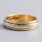 9ct Gold Two-Tone Patterned Band