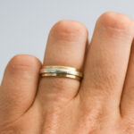 9ct Gold Two-Tone Patterned Band