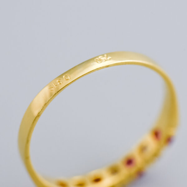 18ct Gold Ruby & CZ Half Eternity Ring - Image 4