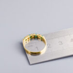 18ct Gold Turquoise & CZ Half Eternity Ring