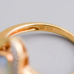 14ct Gold Opal & Diamond Swirled Ring