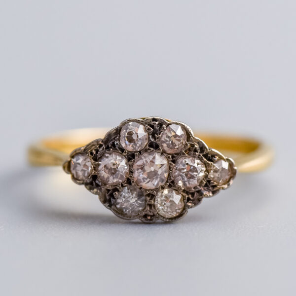 18ct Gold Victorian Diamond Cluster Ring