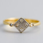 18ct Gold Art Deco Diamond Panel Ring