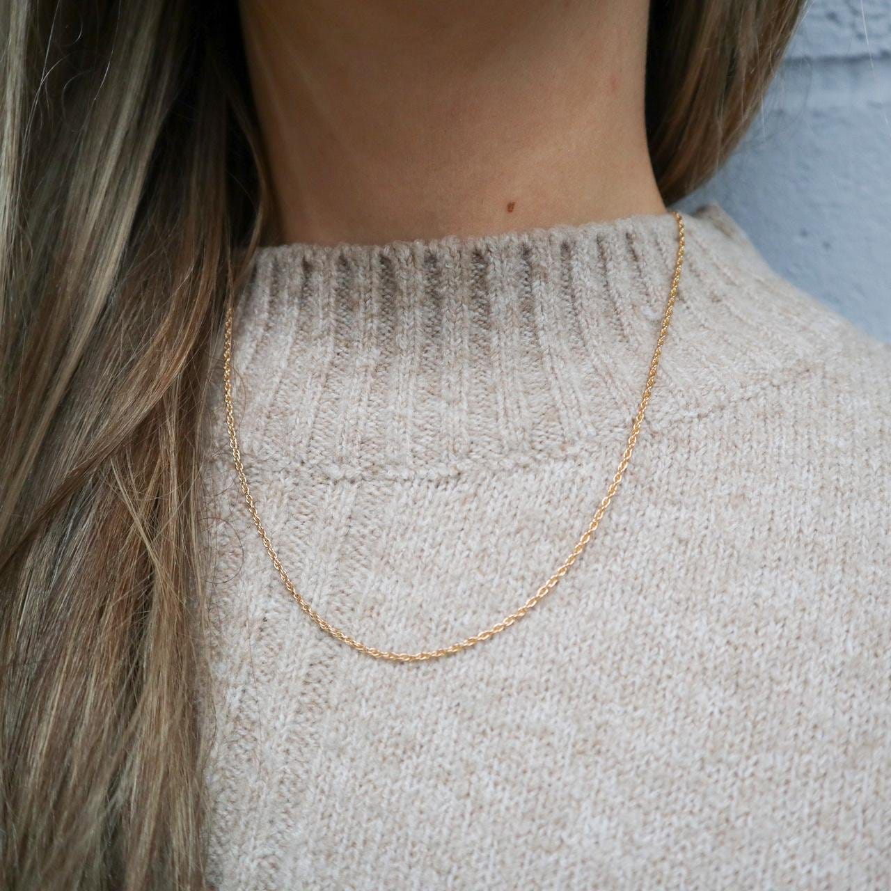 9K Gold Loose Rope Chain Necklace