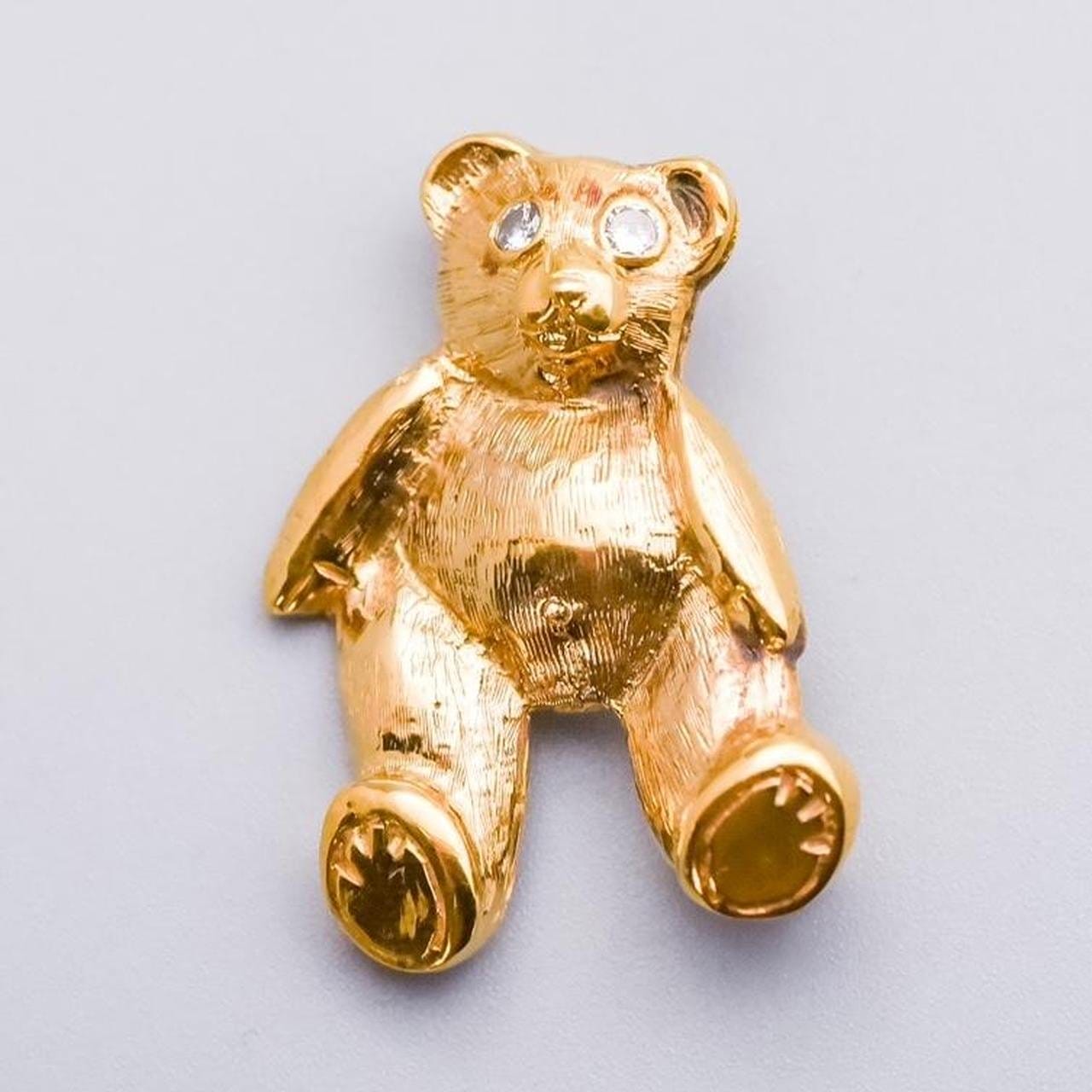 9K Gold Teddy Bear Brooch