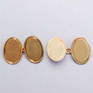 9K Gold Antique Oval Cufflinks