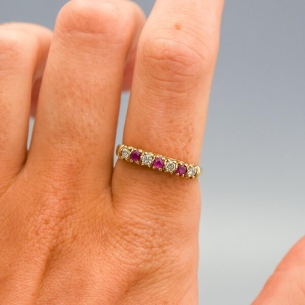 9K Gold Ruby and Diamond Ring