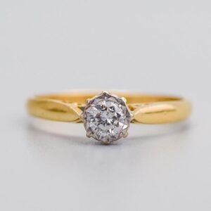 18K Gold Diamond Solitaire Ring