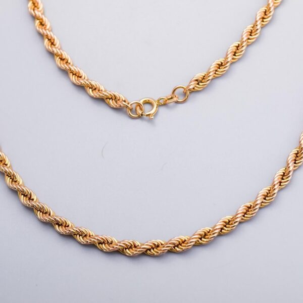 9K Gold Rope Chain Necklace