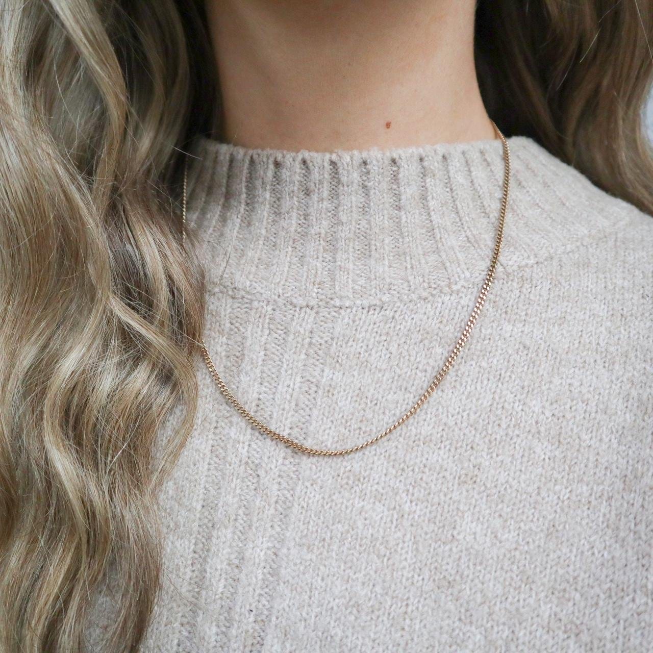 9K Gold Curb Chain Necklace