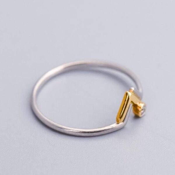 Platinum & Gold Zig Zag Ring