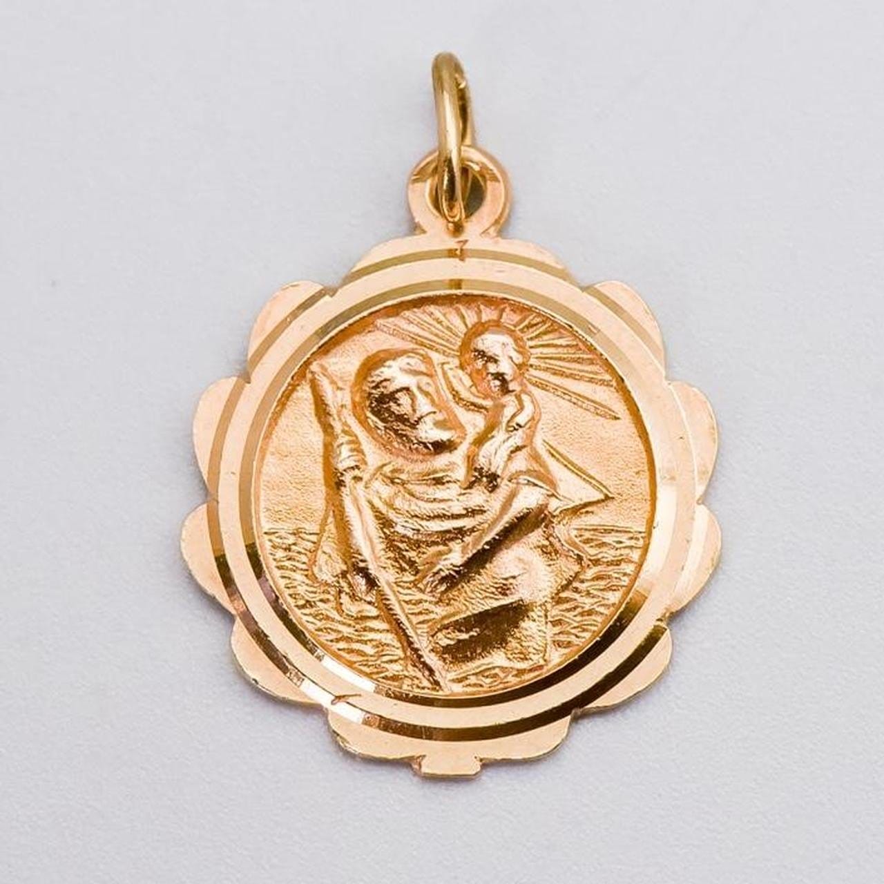 9K Gold St. Christopher Pendant