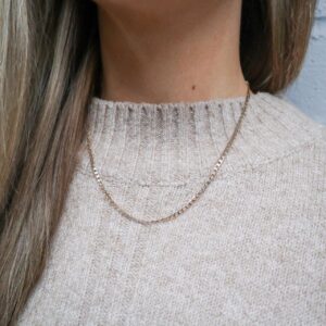 9K Gold Curb Chain Necklace