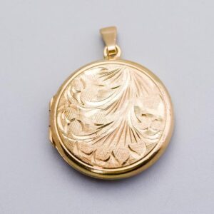 9K Gold Round Locket Pendant