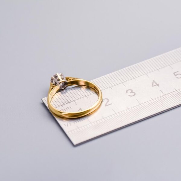 18K Gold Diamond Solitaire Ring