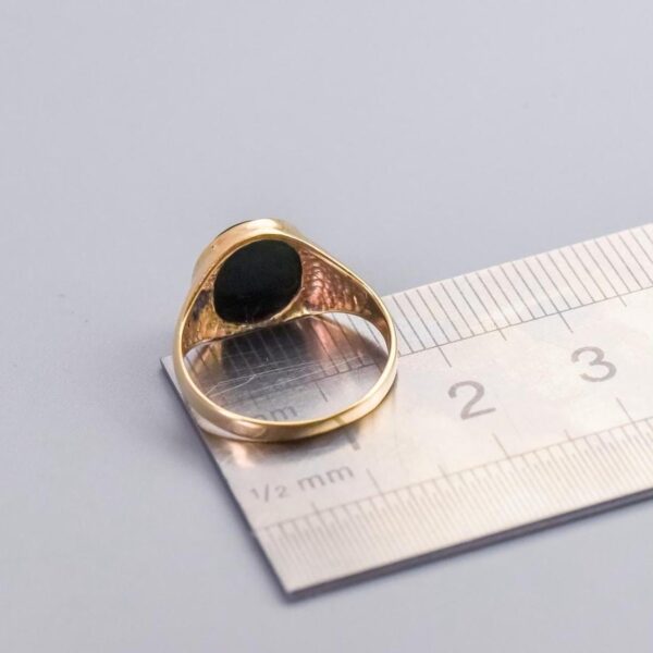 9K Gold Bloodstone Signet Ring