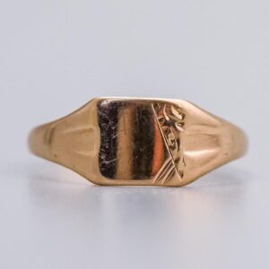 9K Gold Square Signet Ring