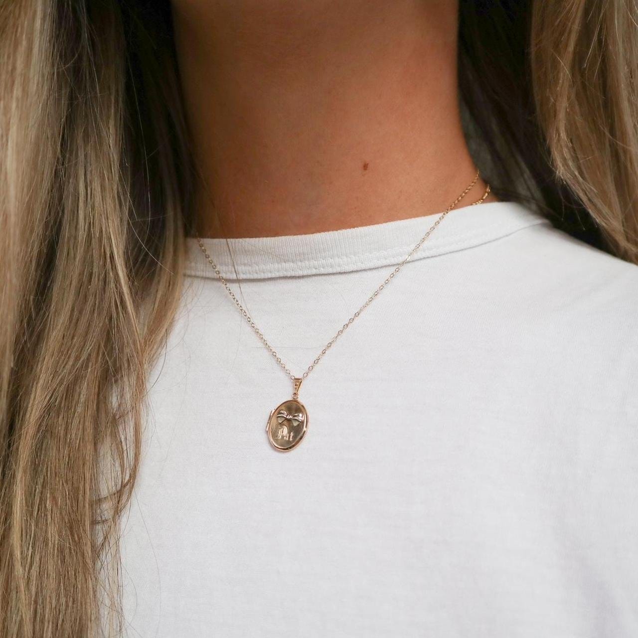 9K Gold Locket Pendant Necklace