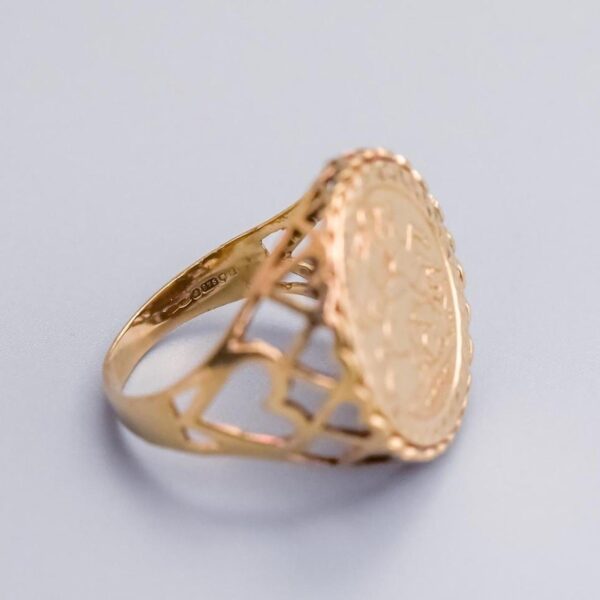 Solid 9K Gold St. George Coin Ring