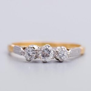 18K Gold Diamond Trilogy Ring