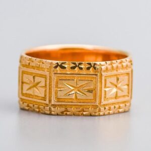 18K Gold Edwardian Starburst Band