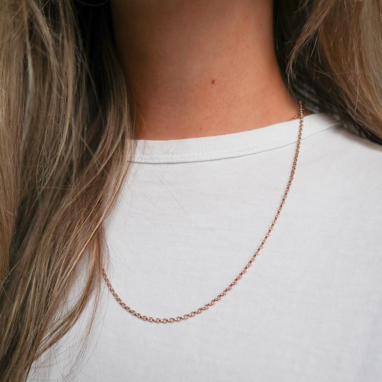 9K Rose Gold Belcher Chain Necklace