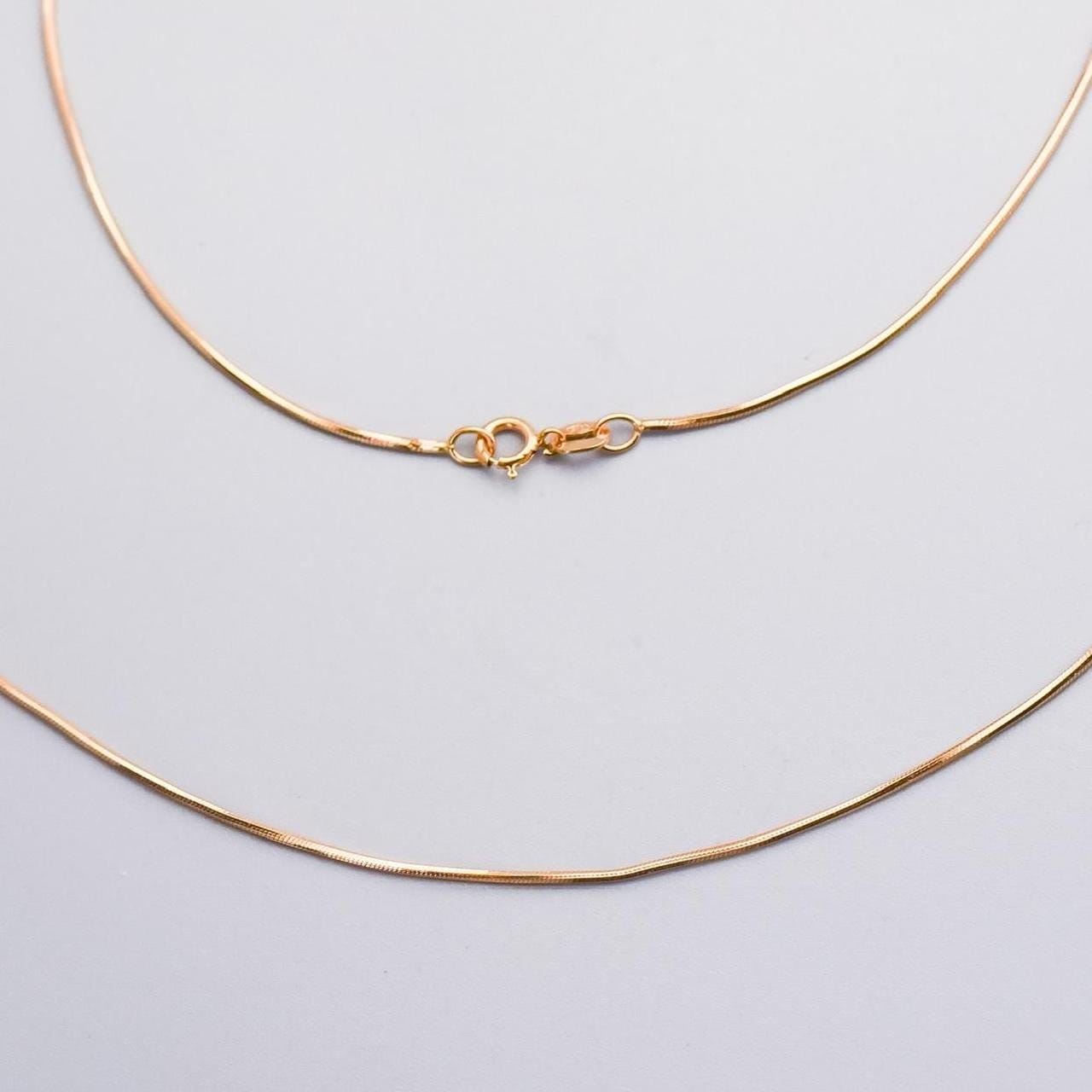9K Gold Square Snake Chain Necklace