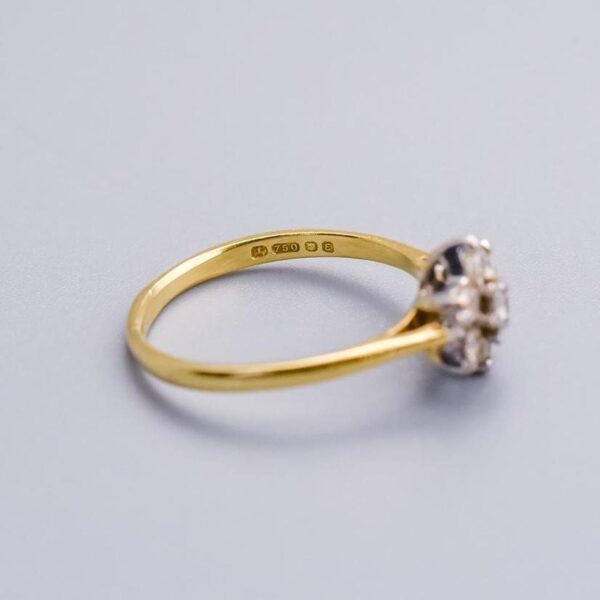 Solid 18K Gold Diamond Daisy Cluster Ring