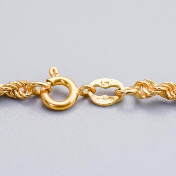 9K Gold Rope Chain Necklace
