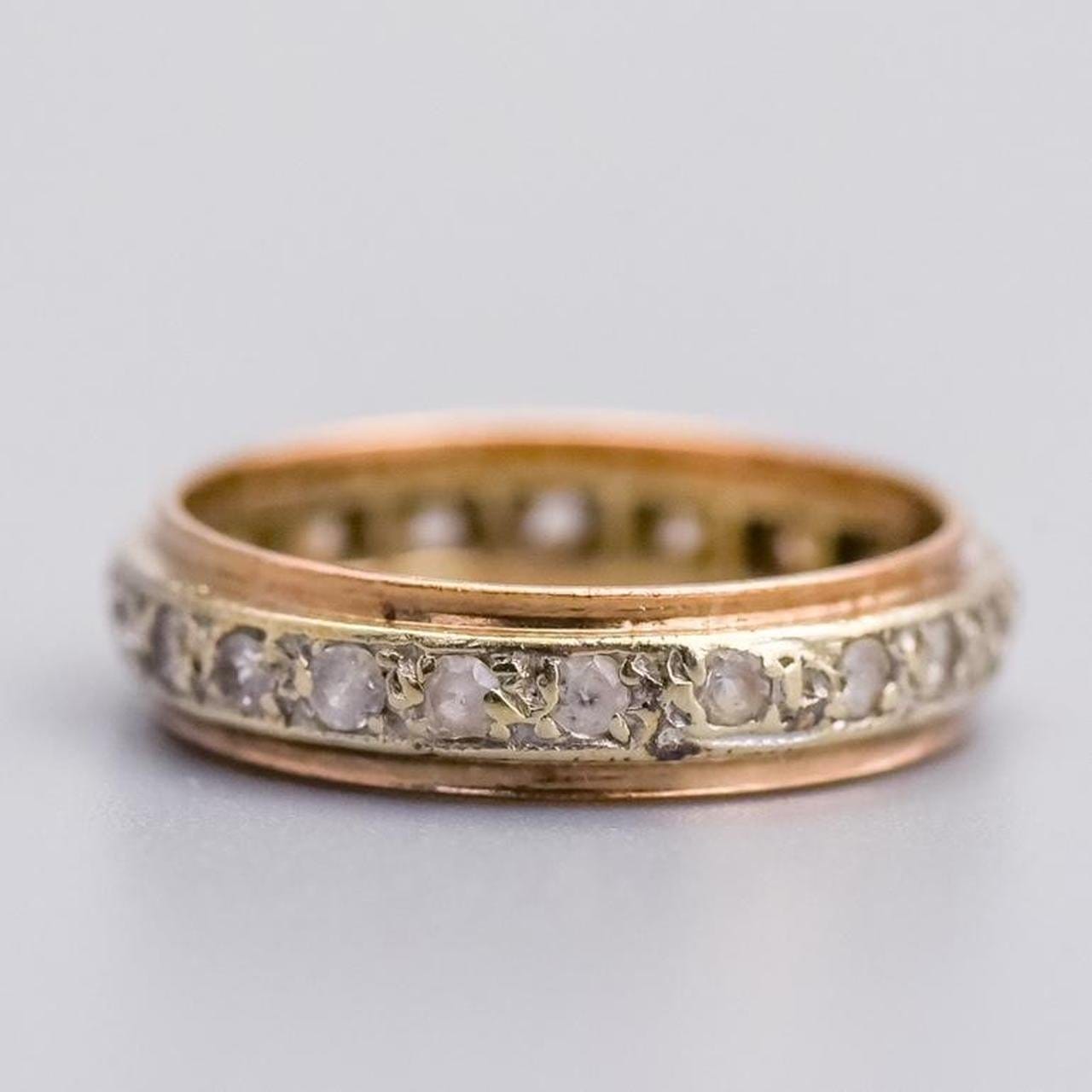 9K Gold Two-Tone CZ Ring