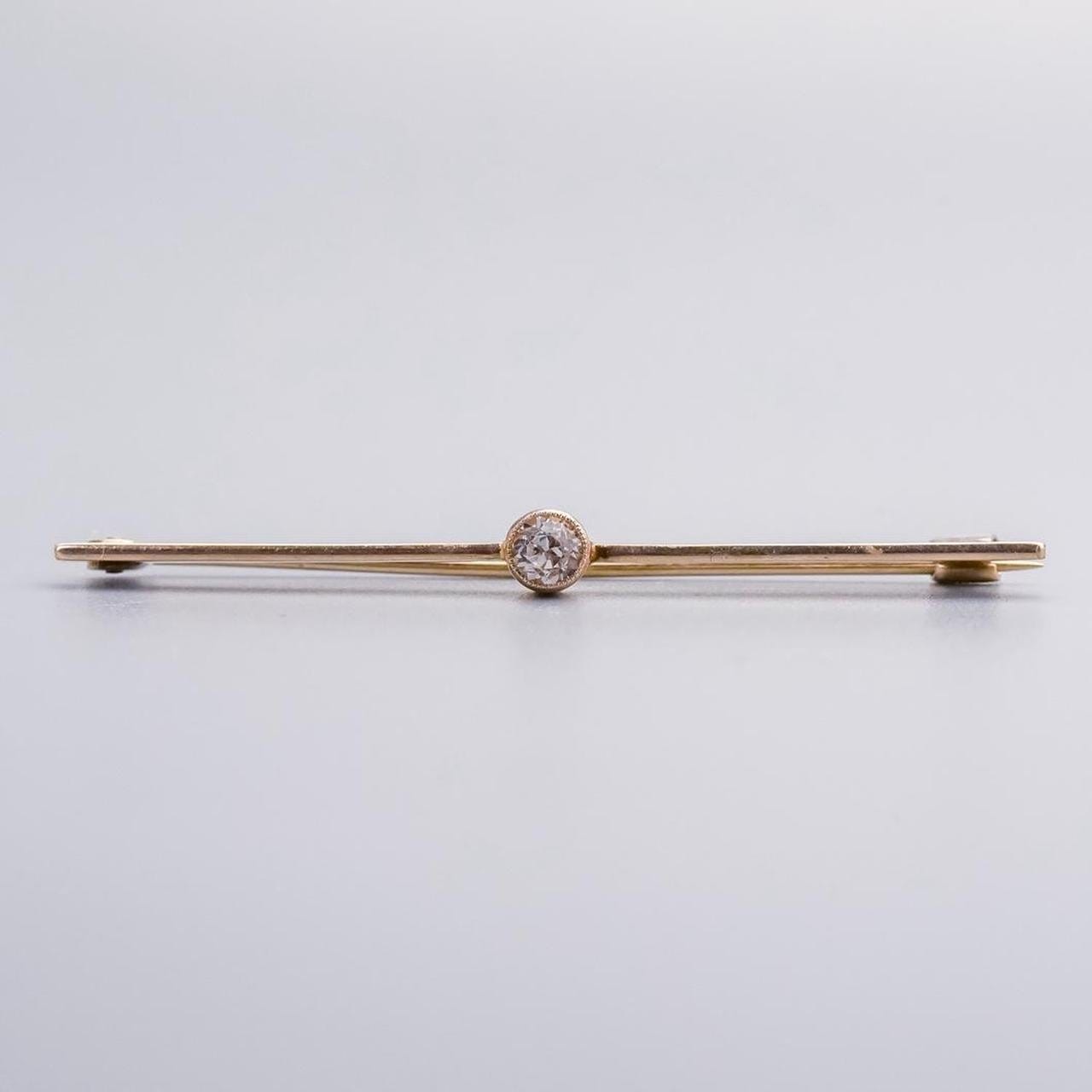8K Gold Antique White Sapphire Brooch