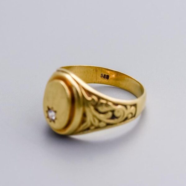 Solid 14K Gold Oval Signet Ring