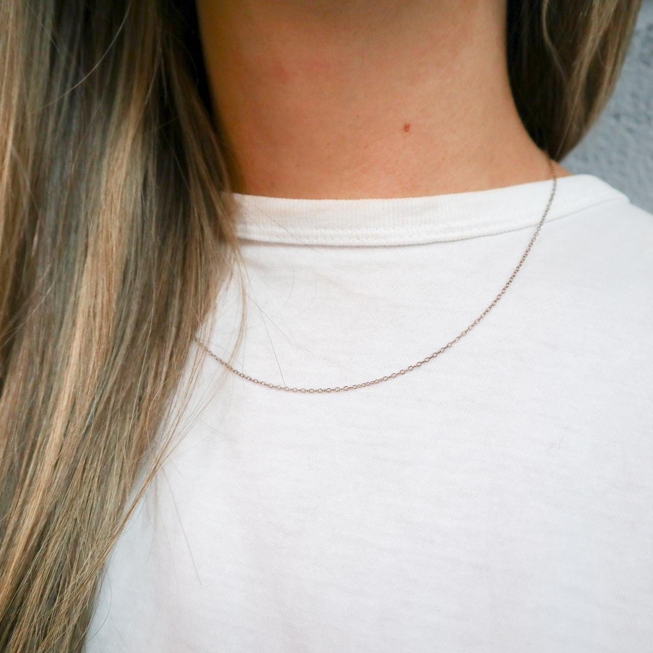 9K Rose Gold Trace Chain Necklace
