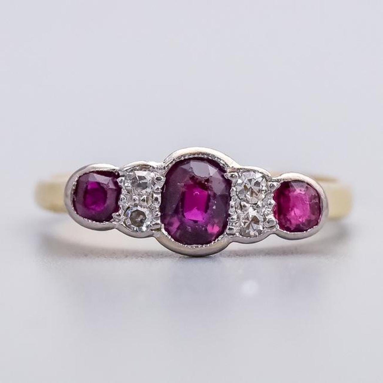 18K Gold Ruby and Diamond Ring