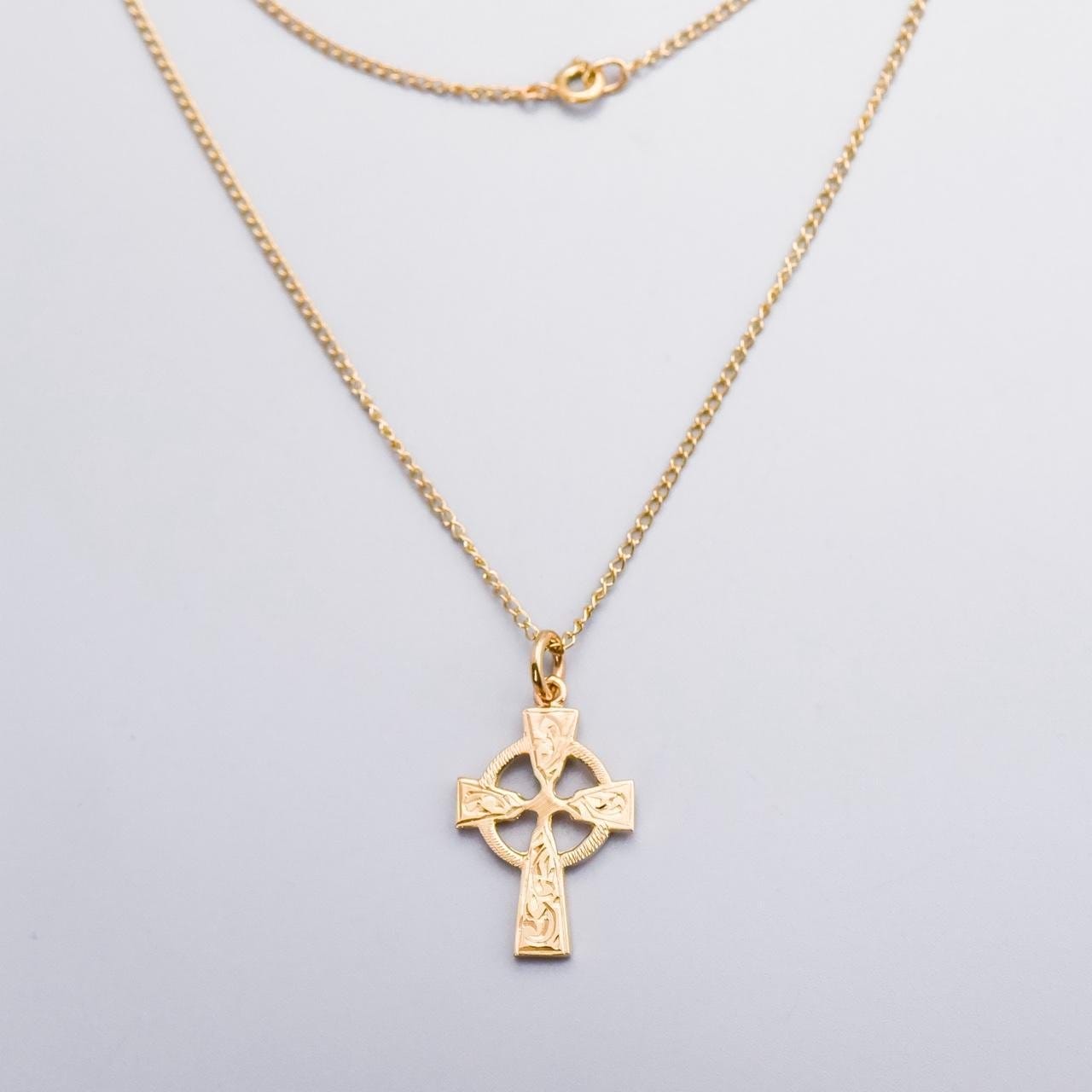 9K Gold Celtic Cross Necklace