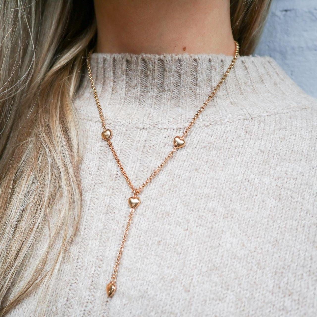9K Gold Belcher Chain Heart Link Necklace