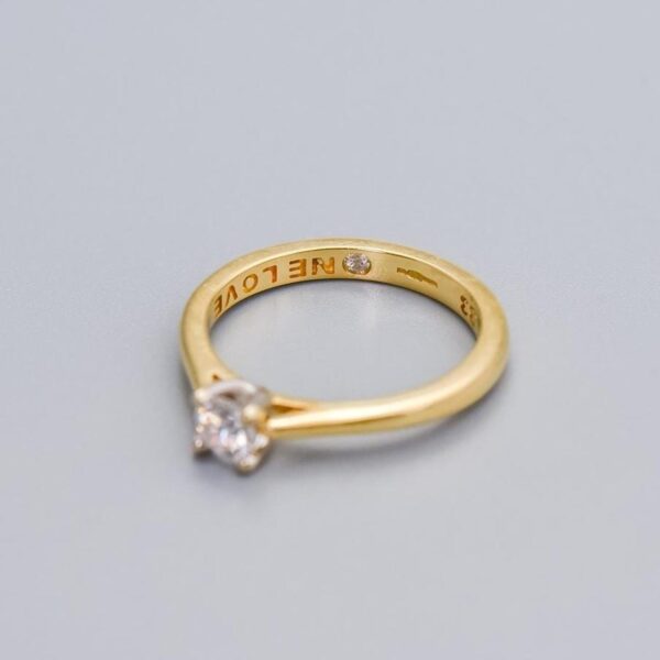 18K Gold Diamond Solitaire Ring