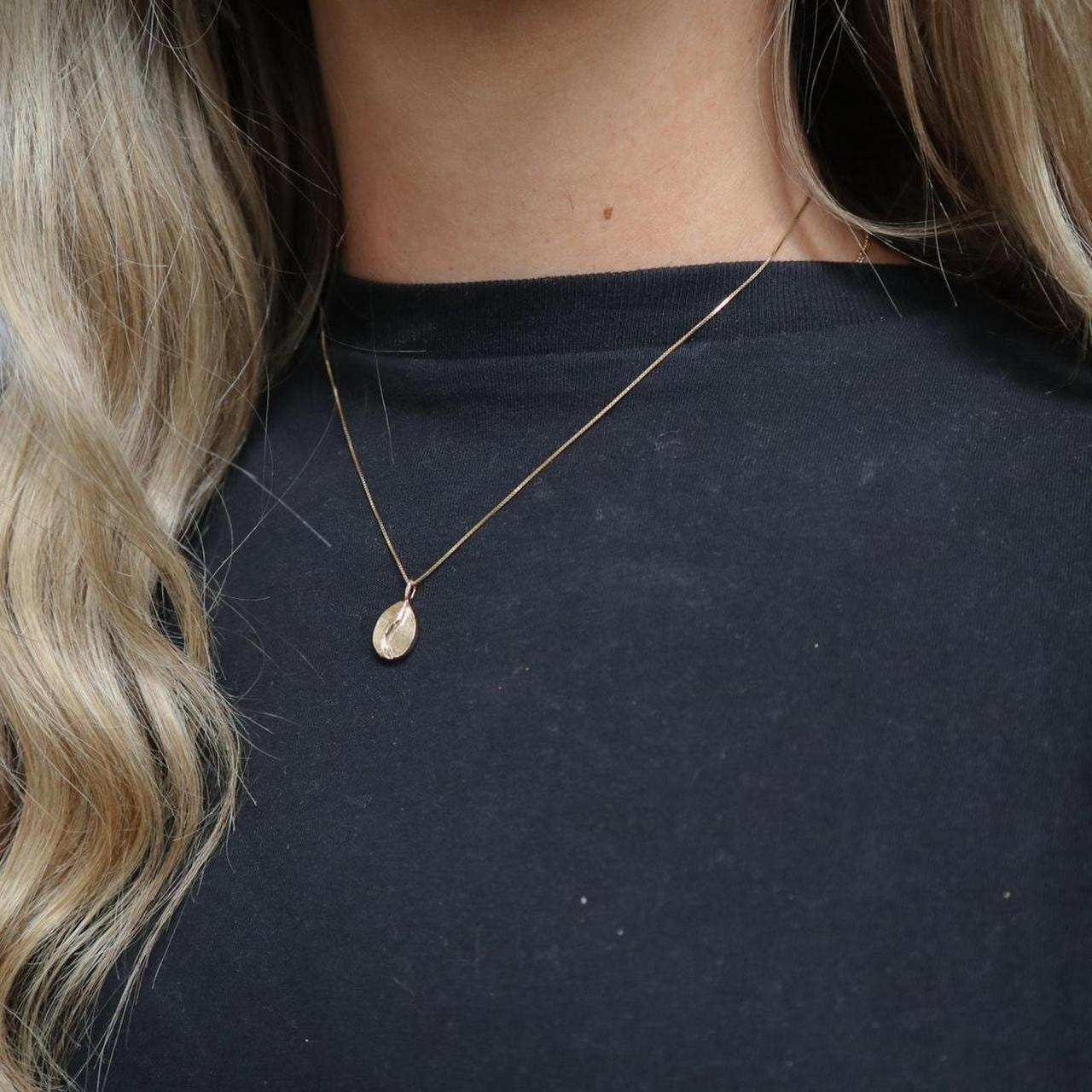 9K Gold Coffee Bean Pendant Necklace